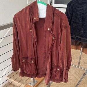 Women's Casual Utility Jacket in Rust